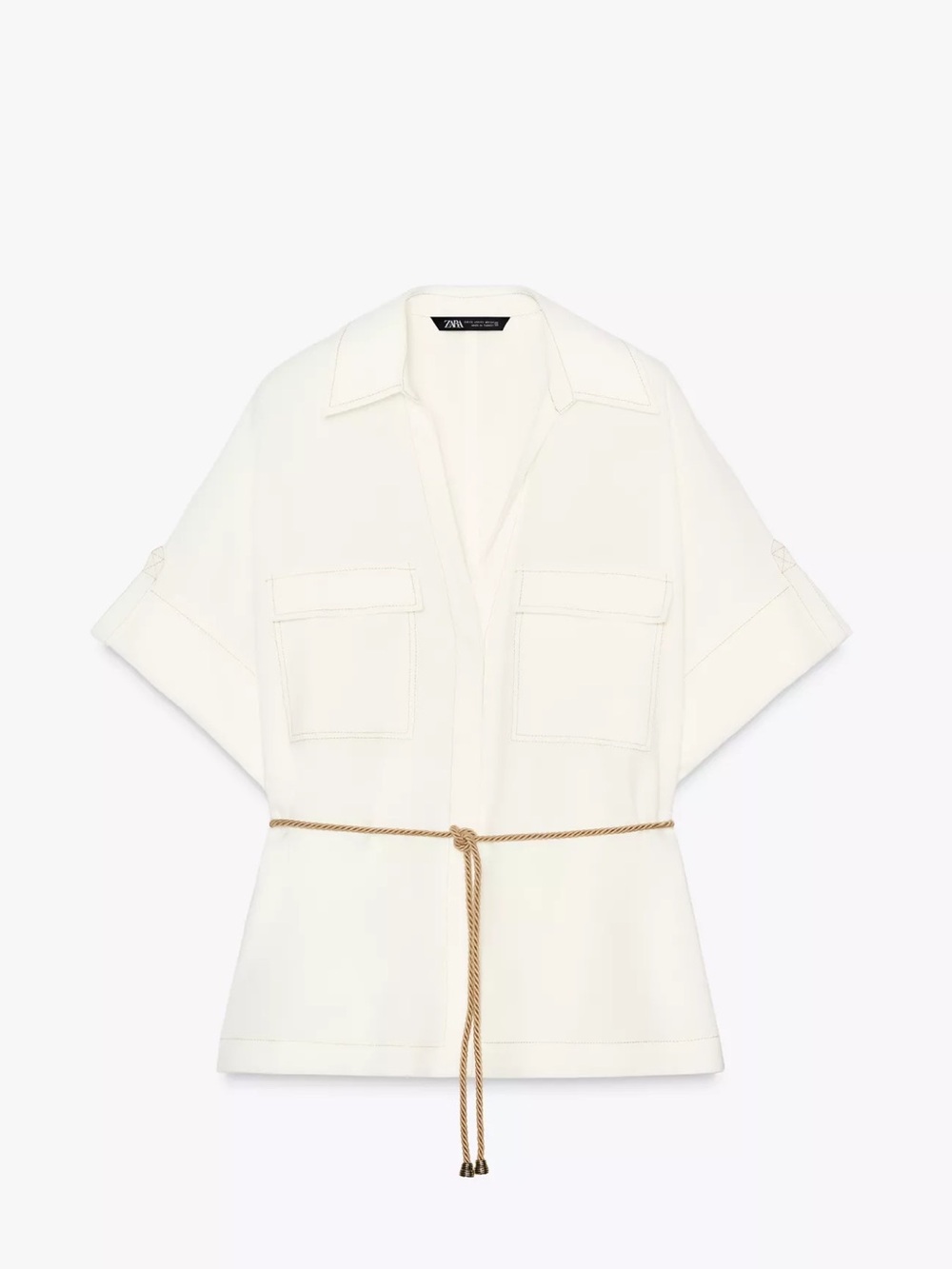 Zara Cream  safari shirt